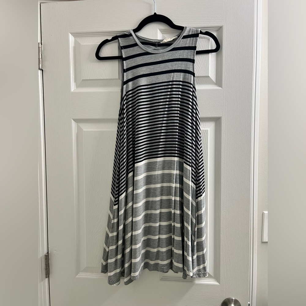 American Eagle Asymmetric Striped Sleeveless Shift Shirt Dress Cover up (M)